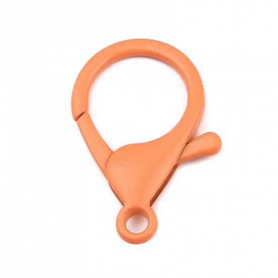 Bild von Eisenlegierung Karabinerverschluss Orange 35mm x 23mm, 10 Stück