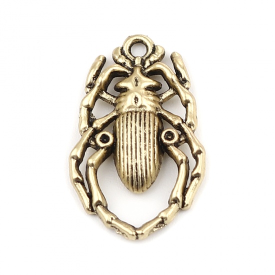 Picture of Zinc Based Alloy Insect Charms Gold Tone Antique Gold 22mm x 13mm, 10 PCs