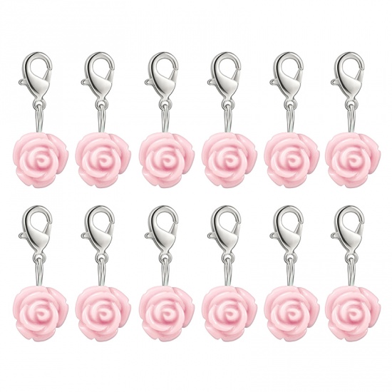 Immagine di Plastica Marcatori di Punto a maglia Rosa Rosa 12 Pz