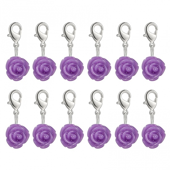 Immagine di Plastica Marcatori di Punto a maglia Rosa Colore Viola 12 Pz