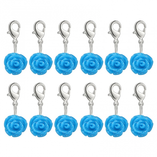 Immagine di Plastica Marcatori di Punto a maglia Rosa Blu 12 Pz