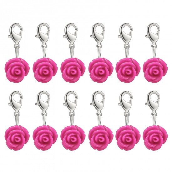 Immagine di Plastica Marcatori di Punto a maglia Rosa Rosso Prugna 12 Pz