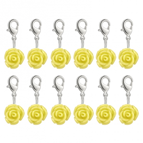 Immagine di Plastica Marcatori di Punto a maglia Rosa Giallo 12 Pz