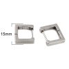 Bild von 304 Edelstahl Ohrreifen Silberfarbe Rechteck 15mm x 13mm, Drahtstärke: (19 gauge), 2 Paare