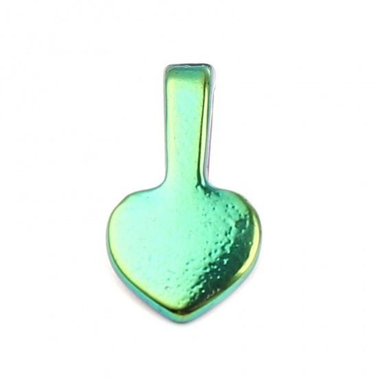 Picture of Zinc Based Alloy Charms Heart Multicolor 16mm x 8mm, 10 PCs