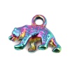 Picture of Zinc Based Alloy Charms Bear Animal Multicolor 16mm x 12mm, 10 PCs