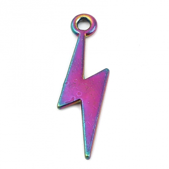 Picture of Zinc Based Alloy Weather Collection Pendants Lightning Multicolor 30mm x 8mm, 10 PCs