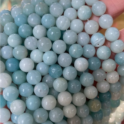 Picture of (Grade A) Amazonite ( Natural ) Beads Round Light Blue About 4mm Dia., 39cm(15 3/8") - 38cm(15") long, 1 Strand (Approx 95 PCs/Strand)