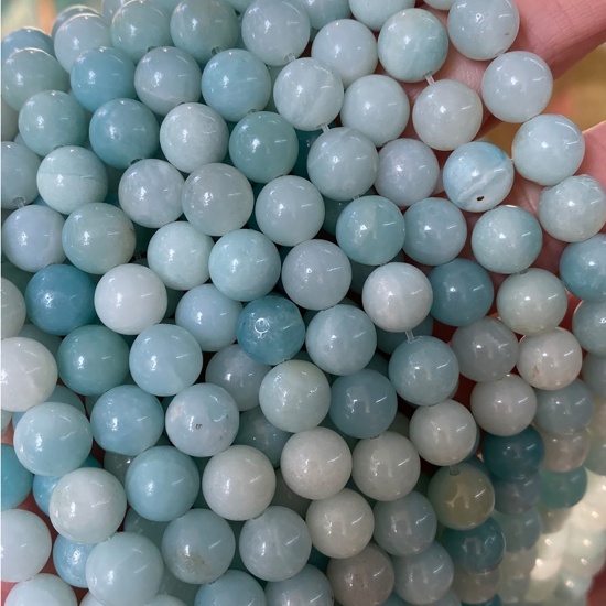 Immagine di (Grado A) Amazzonite ( Naturale ) Perline Tondo Blu Chiaro Come 6mm Dia., 39cm - 38cm Lunghezza, 1 Filo (Circa 65 Pz/Treccia)