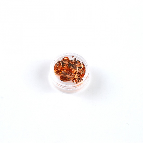 Picture of ( 3ml ) Tin Foil Resin Jewelry Craft Filling Material Rose Gold 28mm x 12mm, 2 Boxes