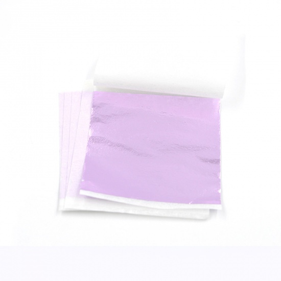 Picture of Tin Foil Resin Jewelry Craft Filling Material Mauve 9cm x 9cm, 1 Set ( 5 PCs/Set)