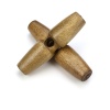 Picture of Wood Horn Buttons Scrapbooking Single Hole Barrel Light Coffee 30mm, 20 PCs