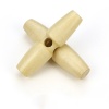 Picture of Wood Horn Buttons Scrapbooking Single Hole Barrel Natural 45mm, 20 PCs