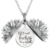 Picture of Stainless Steel Positive Quotes Energy Link Chain Findings Necklace Antique Silver Color Round Sunflower Message " Keep fucking going " Can Open 45cm(17 6/8") long, 1 Piece