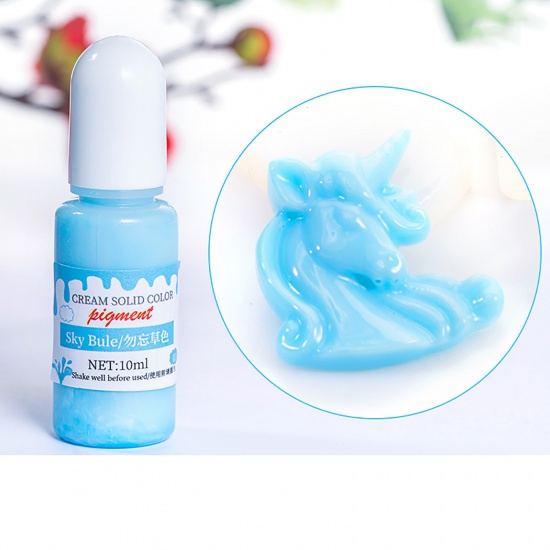 Picture of ( 10ml ) Resin Jewelry Craft Filling Material Pigment Dye Light Blue (Contain Liquid) 1 Piece