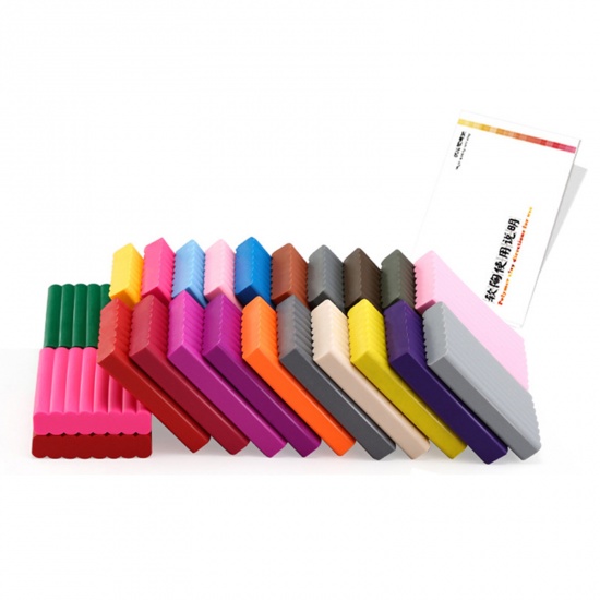 Bild von Weicher Ton-Hochtemperatur-Rösttyp Harz + Plastik DIY Gummi Schlamm Handwerk Material Tasche Mix Farben 1 Set