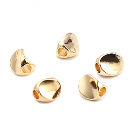 Bild von Kupfer Perlen Unregelmäßig 18K Vergoldet ca. 5mm x 4mm, Loch:ca. 1.5mm, 10 Stück