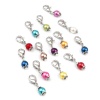 Picture of Zinc Based Alloy & Acrylic Knitting Stitch Markers Round Silver Tone At Random Color Pearlized 30mm x 9mm, 12 PCs