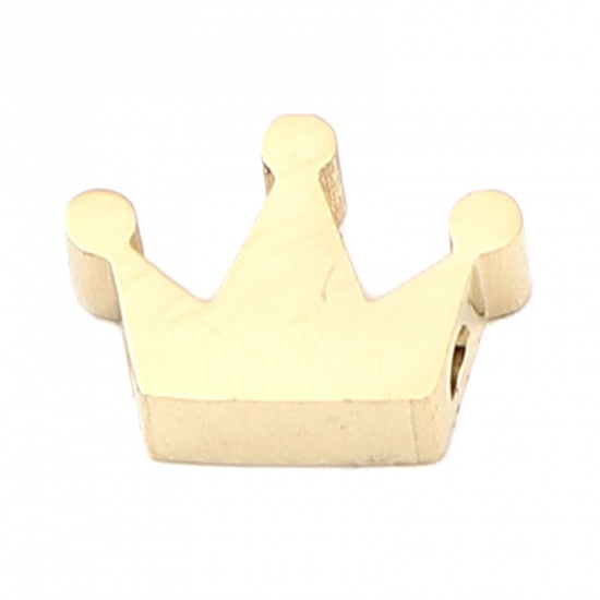 Bild von 304 Edelstahl Perlen Kaiserkrone Vergoldet 10mm x 7mm, Loch: ca. 1.3mm, 2 Stück