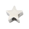 Immagine di 304 Acciaio Inossidabile Perline Stella a Cinque Punte Tono Argento 8mm x 7mm, Buco: Circa 1.9mm, 3 Pz
