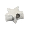 Immagine di 304 Acciaio Inossidabile Perline Stella a Cinque Punte Tono Argento 8mm x 7mm, Buco: Circa 1.9mm, 3 Pz
