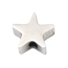 Bild von 304 Edelstahl Perlen Pentagramm Stern Silberfarbe 10mm x 9mm, Loch: ca. 1.9mm, 3 Stück