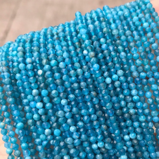 Imagen de Piedra ( Natural ) Cuentas Ronda Azul Teñido Aprox 3mm Dia., 39cm - 38cm longitud, 1 Sarta (Aprox 110 Unidades/Sarta)