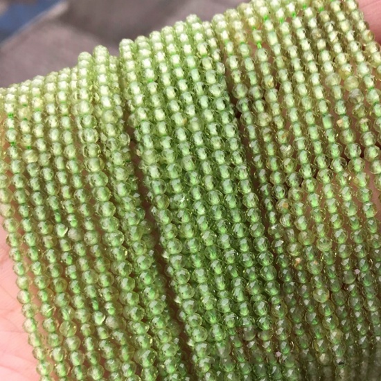 Imagen de Cristal ( Natural ) Cuentas Ronda Verde Teñido Aprox 3mm Dia., 39cm - 38cm longitud, 1 Sarta (Aprox 110 Unidades/Sarta)