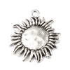 Picture of Zinc Based Alloy Galaxy Charms Sun Antique Silver Color 25mm x 22mm, 10 PCs