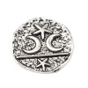 Picture of Zinc Based Alloy Galaxy Charms Round Antique Silver Color Moon 22mm Dia., 10 PCs