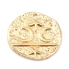 Picture of Zinc Based Alloy Galaxy Charms Round Matt Gold Moon 22mm Dia., 5 PCs