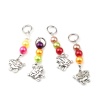 Picture of Zinc Based Alloy & Acrylic Knitting Stitch Markers Sheep Antique Silver Color At Random Color 60mm x 18mm, 10 PCs