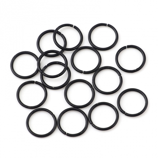 Bild von 0.7mm Eisenlegierung Offen Bindering Ring Schwarz 4mm D., 200 Stück