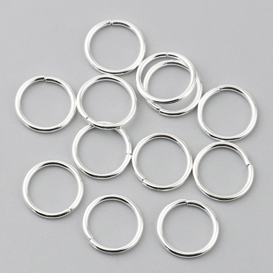 Bild von 0.7mm Eisenlegierung Offen Bindering Ring Versilbert 7mm D., 200 Stück