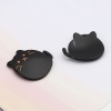 Picture of Resin Pendants Cat Animal Black 3.7cm x 3.5cm, 5 PCs