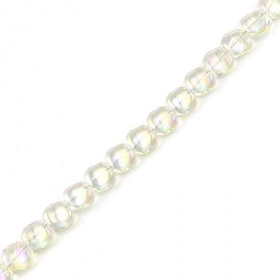 Bild von Glas AB Regenbogen Farbe Aurora Borealis Perlen unregelmäßigen Stahl grau Farbe vergoldet über 12mm x 10mm, Loch: ca. 1,2 mm, 50 PCs