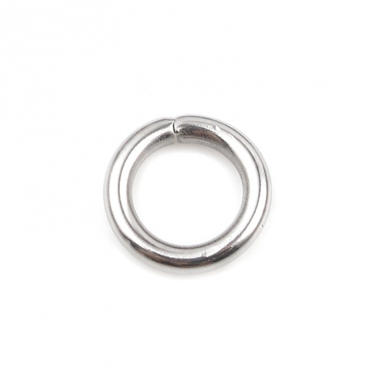 Bild von 1.5mm Edelstahl Offen Bindering Rund Silberfarbe 9mm D., 100 Stück