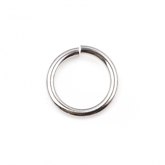 Picture of 1.4mm Stainless Steel Open Jump Rings Findings Round Silver Tone 11mm Dia., 100 PCs