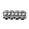 Picture of Zinc Based Alloy Spacer Beads 4 Holes Rectangle Antique Silver Color Dot About 19mm x 7mm, Hole: Approx 2.4mm, 50 PCs