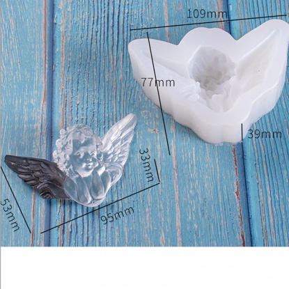 Picture of Silicone Resin Mold For Jewelry Making Angel White 10.9cm x 7.7cm, 1 Piece