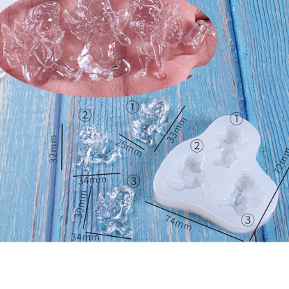 Picture of Silicone Resin Mold For Jewelry Making Angel White 7.4cm x 7.2cm, 1 Piece