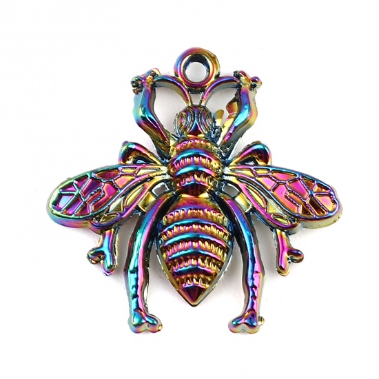 Picture of Zinc Based Alloy Insect Charms Cicada Multicolor 28mm x 27mm, 5 PCs