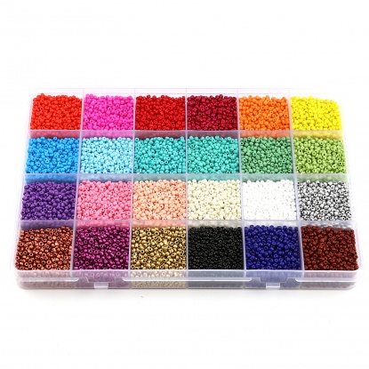 Picture of Glass Seed Beads Mixed Color 2mm Dia., 1 Box ( 40000 PCs/Box)