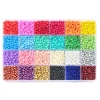 Picture of Glass Seed Beads Mixed Color Round Rocailles 3mm Dia., 1 Box ( 14000 PCs/Box)