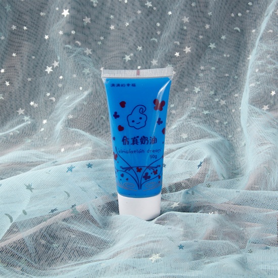 Picture of ( 50ml ) Resin DIY Fake Whipped Cream Clay Dark Blue 11.5cm x 4.5cm, 1 Piece