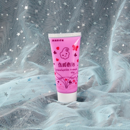 Picture of ( 50ml ) Resin DIY Fake Whipped Cream Clay Fuchsia 11.5cm x 4.5cm, 1 Piece