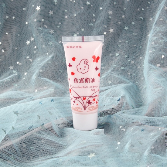 Picture of ( 50ml ) Resin DIY Fake Whipped Cream Clay Light Pink 11.5cm x 4.5cm, 1 Piece