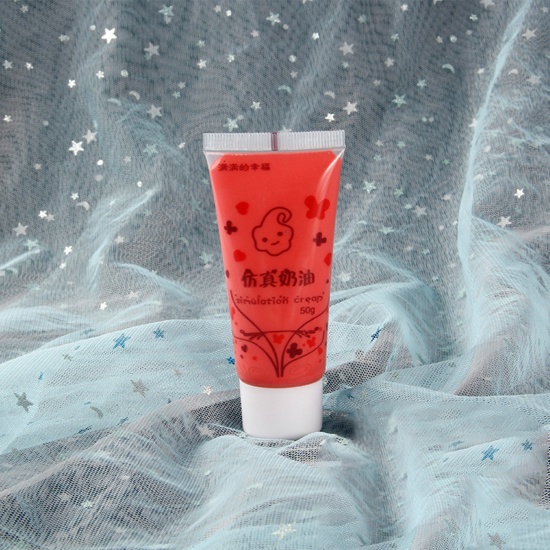 Picture of ( 50ml ) Resin DIY Fake Whipped Cream Clay Red 11.5cm x 4.5cm, 1 Piece