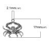 Picture of Ocean Jewelry Zinc Based Alloy Charms Crab Animal Antique Silver 23mm( 7/8") x 22mm( 7/8"), 20 PCs