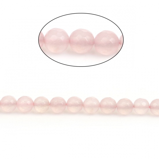 Immagine di (Grado B) Quarzo Rosa ( Naturale) Perline Tondo Rosa Chiaro Sezione Circa 10mm, Foro: Circa 1.4mm, lunghezza: 38.0cm 1 Filo (Circa 38 Pezzi/Treccia)